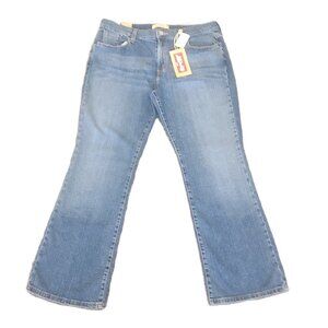 NWT Levi's 515 Boot Cut Mid Rise Blue Jeans Misses 14 Short Beaded Cotton Blend